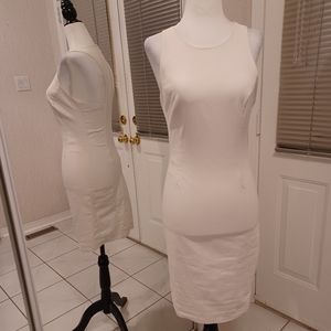 4/$60 White Form Fitting Dress - Size Small